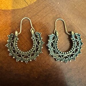 Bronze and gold hoop earrings